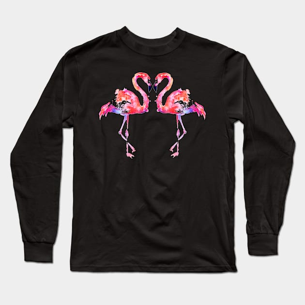 Flamingo's in love Long Sleeve T-Shirt by Jambo Designs